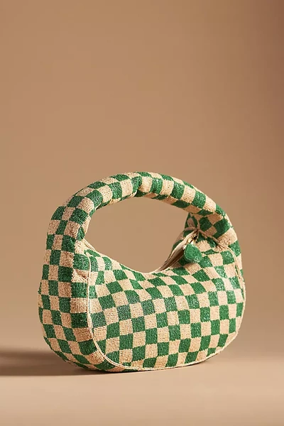 Shop Maeve The Tate Beaded Handbag: Graphic Edition In Green