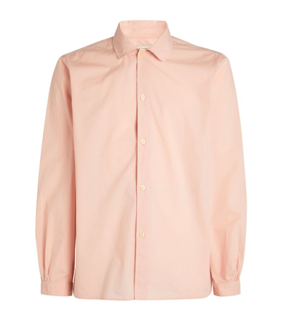 Shop Officine Generale Cotton Long-sleeve Shirt In Pink