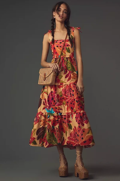 Shop Farm Rio Sleeveless Tiered Maxi Dress In Multicolor