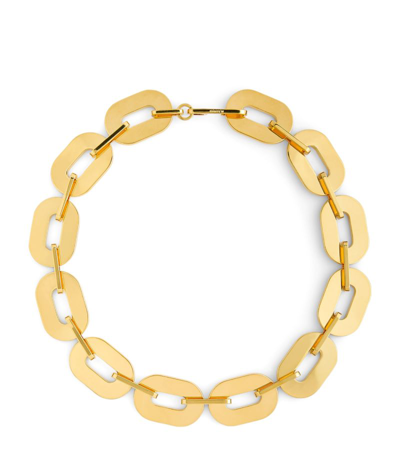 Shop Jil Sander Interlocking Chain Necklace In Yellow