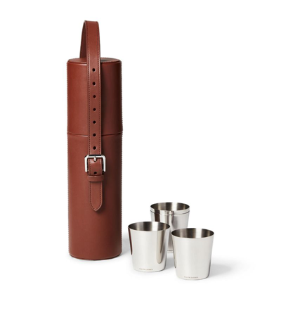 Shop Ralph Lauren Archer Wine Tote And Drinking Cups Set In Brown