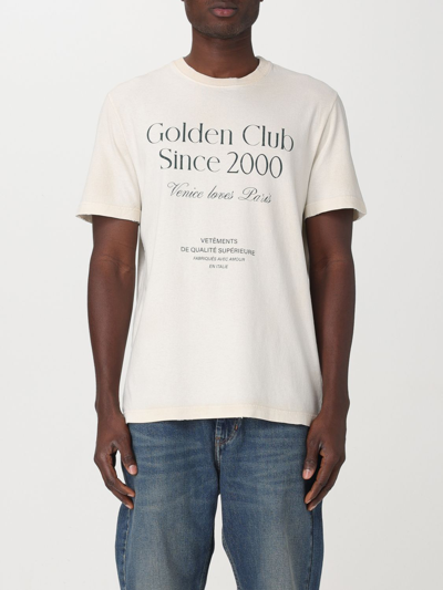 Shop Golden Goose T-shirt  Men Color Yellow Cream