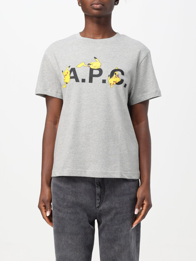 Shop Apc T-shirt A. P.c. Woman Color Grey