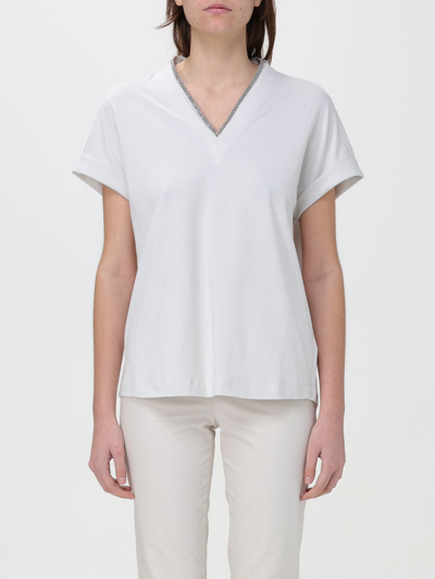 Shop Brunello Cucinelli T-shirt  Woman Color White