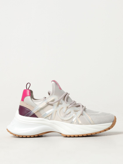 Shop Pinko Ariel Sneakers In Neoprene And Leather In White