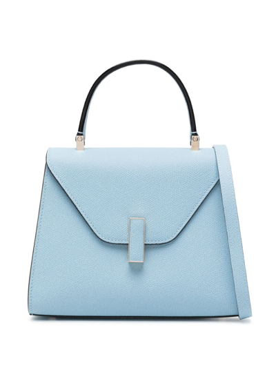 Shop Valextra Iside Mini Leather Handbag In Blue