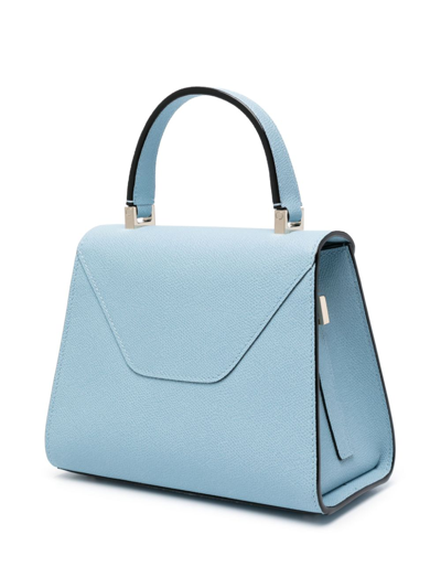 Shop Valextra Iside Mini Leather Handbag In Blue