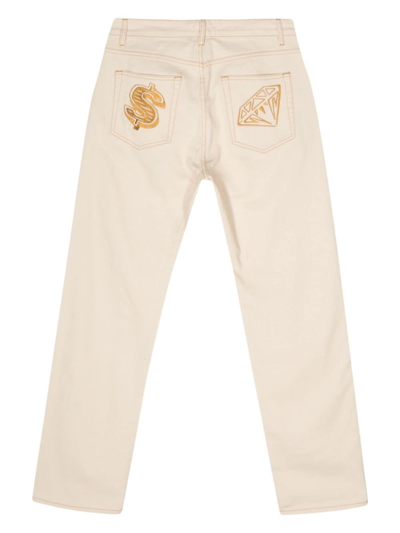 Shop Billionaire Boys Club Straight Leg Denim Jeans In Beige
