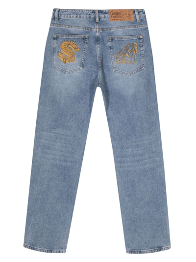 Shop Billionaire Boys Club Straight Leg Denim Jeans In Blue