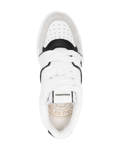 Dsquared2 Leather And Suede Spiker Low-top Sneakers In Black