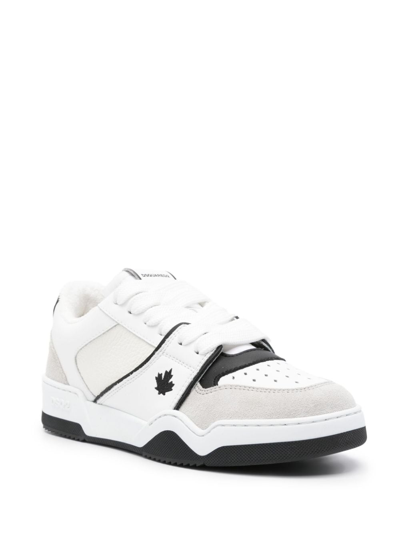 Shop Dsquared2 Spiker Leather Sneakers In Black