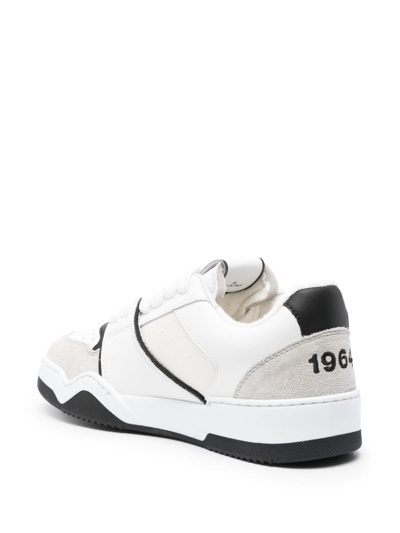Dsquared2 Leather And Suede Spiker Low-top Sneakers In Black