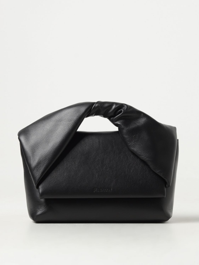 Jw Anderson Large Twister - Leather Top Handle Bag In Black