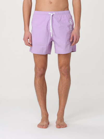 Shop Emporio Armani Swimwear Swimsuit  Men Color Lilac