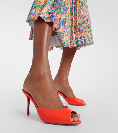 Shop Christian Louboutin Me Dolly 85 Leather Mules In Orange