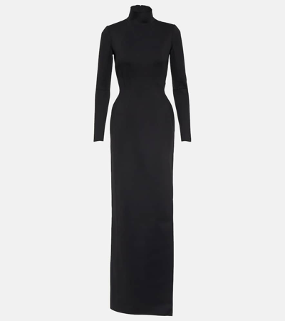 Shop Balenciaga Mockneck Gown In Black