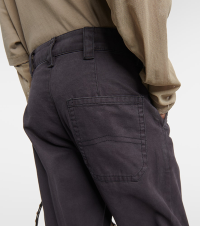 Shop Acne Studios Mid-rise Cotton Canvas Cargo Pants In Grau