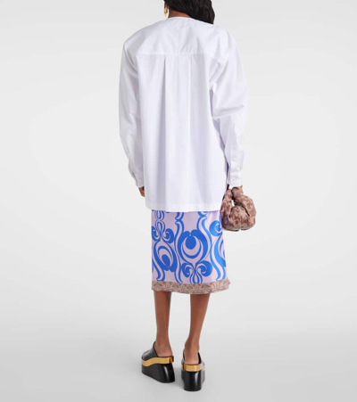 Dries Van Noten Embellished Cotton Poplin Blouse In White