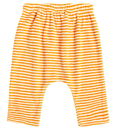 Shop Bobo Choses Baby Striped Terry Sweatpants In Orange