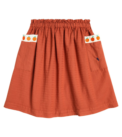 Shop Bobo Choses Gathered Cotton Skirt In Red