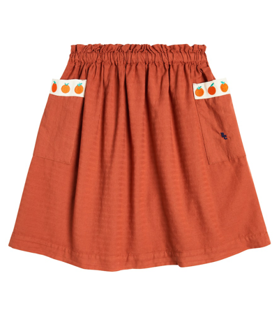 Bobo Choses Gathered Cotton Skirt In Red