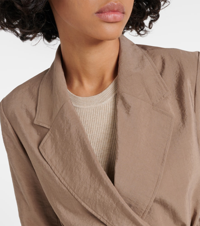 Shop Joseph Mayet Silk-blend Twill Blazer In Brown