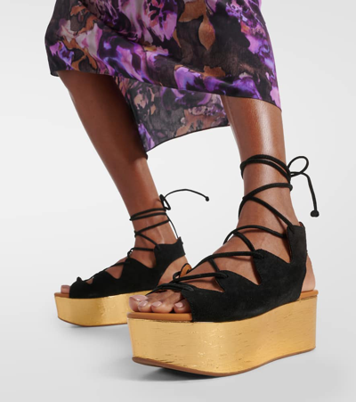 See By Chloé Liana 70 Suede Platform Sandals In Black