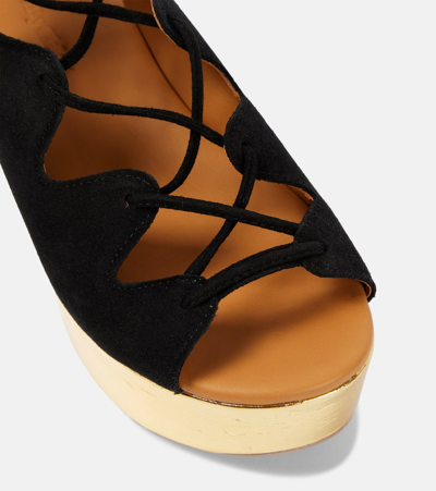 Shop See By Chloé Liana 70 Suede Platform Sandals In Black