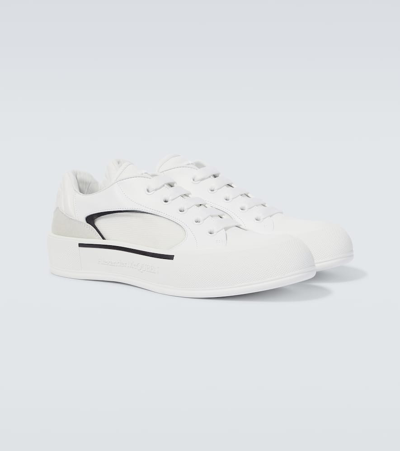 Shop Alexander Mcqueen Skate Deck Plimsoll Sneakers In White