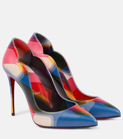 Christian Louboutin Womens Multi Hot Chick 100 Patterned Leather Courts In Multicolor