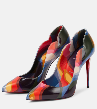 Christian Louboutin Womens Multi Hot Chick 100 Patterned Leather Courts In Multicolor