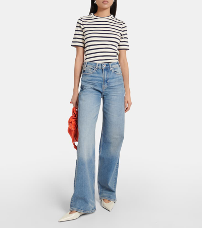 Shop Ag New Bgy High-rise Wide-leg Jeans In Blue