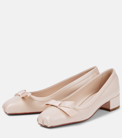 Shop Christian Louboutin Mamaflirt Bow-detail Leather Pumps In Pink