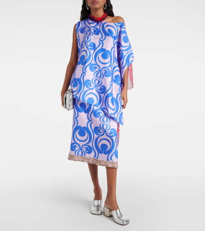 Dries Van Noten Embellished Printed Silk-blend Blouse In Multicoloured