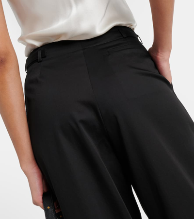 Joseph Tunis High-rise Cotton Wide-leg Pants In Black