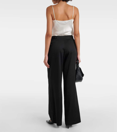 Joseph Tunis High-rise Cotton Wide-leg Pants In Black