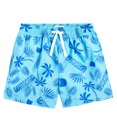 Moschino Printed Swim Trunks In Multicoloured