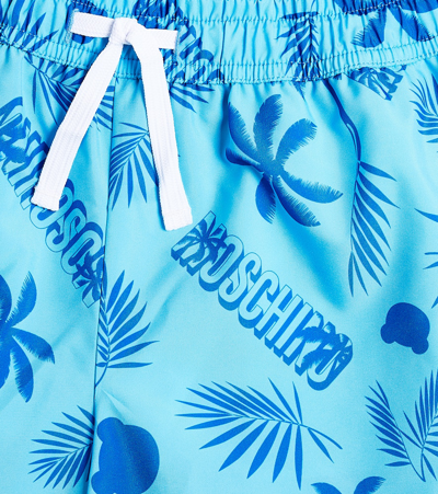 Shop Moschino Printed Swim Trunks In Multicoloured