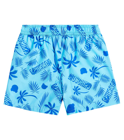 Shop Moschino Printed Swim Trunks In Multicoloured