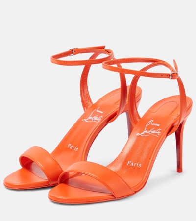 Shop Christian Louboutin Loubigirl 85 Leather Sandals In Orange