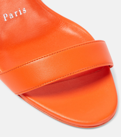 Shop Christian Louboutin Loubigirl 85 Leather Sandals In Orange