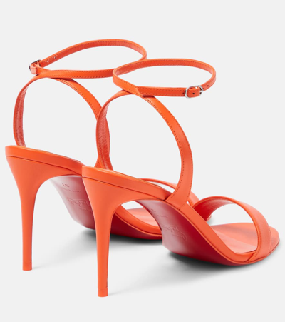 Shop Christian Louboutin Loubigirl 85 Leather Sandals In Orange