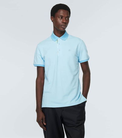 Shop Etro Cotton Polo Shirt In Blue