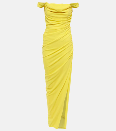 Shop Staud Maxi Stormi Gown In Yellow