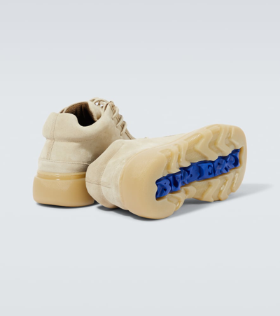 Burberry Suede Creeper Mid Shoes In Beige