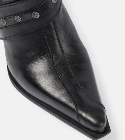 Shop Vetements Belt Leather Knee-high Boots In Black