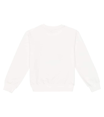 Shop Moschino Printed Cotton-blend Sweatshirt In White