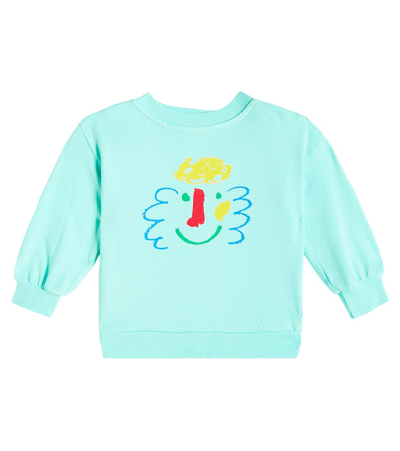 Shop Bobo Choses Baby Happy Mask Jersey Sweatshirt In Light Blue
