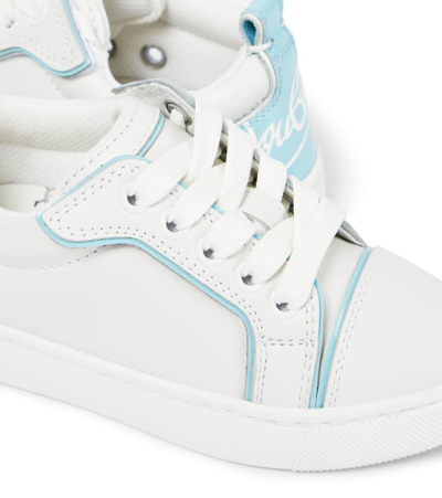 Shop Christian Louboutin Funnyto Leather Sneakers In Bianco/mineral