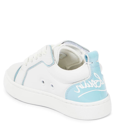 Shop Christian Louboutin Funnyto Leather Sneakers In Bianco/mineral